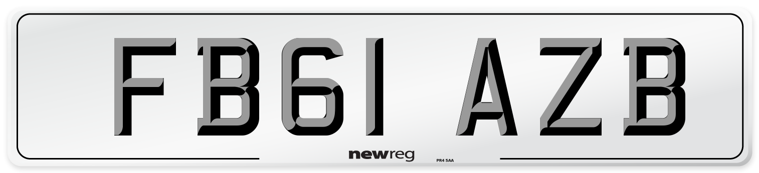 FB61 AZB Number Plate from New Reg